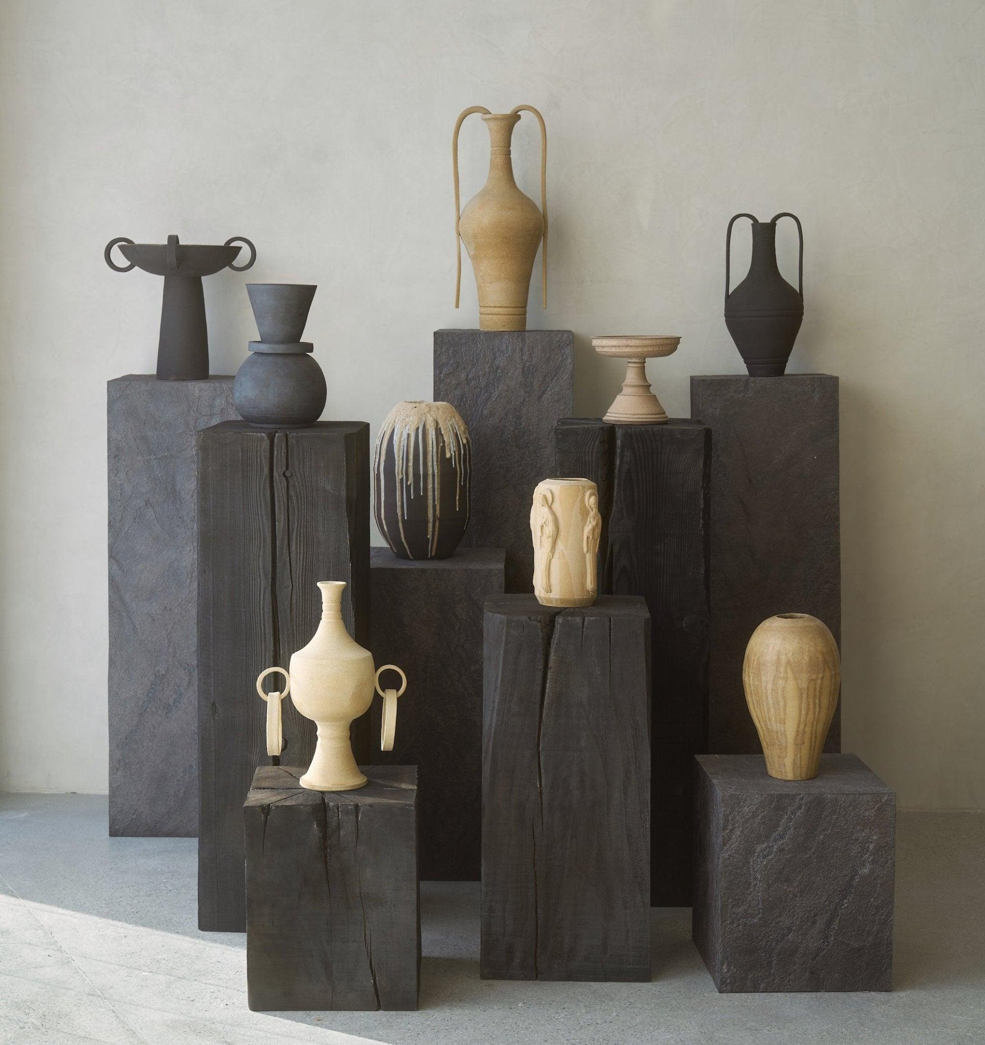 Piédestal de sculpture au fusain - Grand